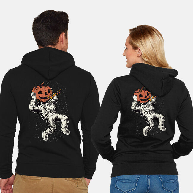 Trick Or Treat Astronaut Halloween-Unisex-Zip-Up-Sweatshirt-tobefonseca