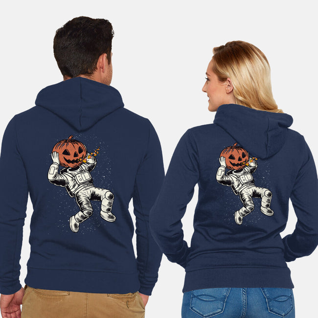 Trick Or Treat Astronaut Halloween-Unisex-Zip-Up-Sweatshirt-tobefonseca
