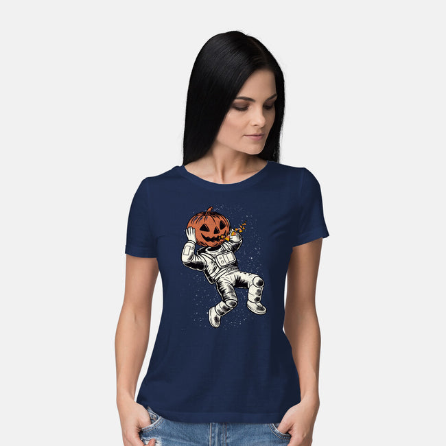 Trick Or Treat Astronaut Halloween-Womens-Basic-Tee-tobefonseca