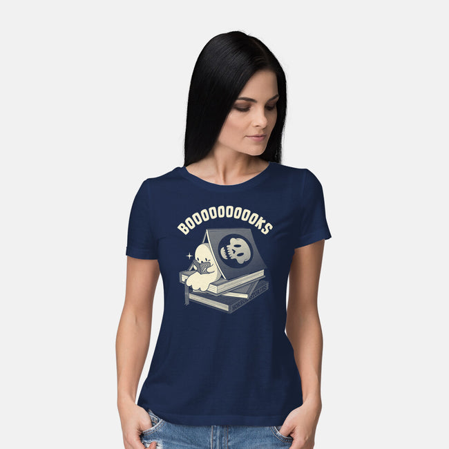 Ghostly Booooks-Womens-Basic-Tee-tobefonseca