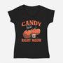 Candy Right Meow-Womens-V-Neck-Tee-tobefonseca