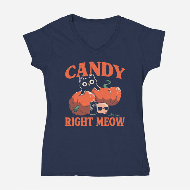 Candy Right Meow-Womens-V-Neck-Tee-tobefonseca