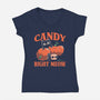 Candy Right Meow-Womens-V-Neck-Tee-tobefonseca