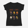 Quack Or Treat-Womens-V-Neck-Tee-tobefonseca