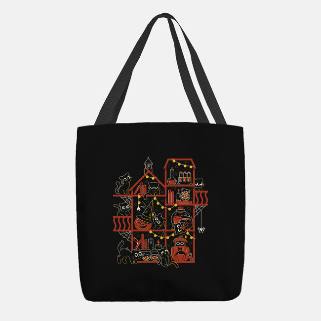 Happy Meoween Black Cat Halloween-None-Basic Tote-Bag-tobefonseca
