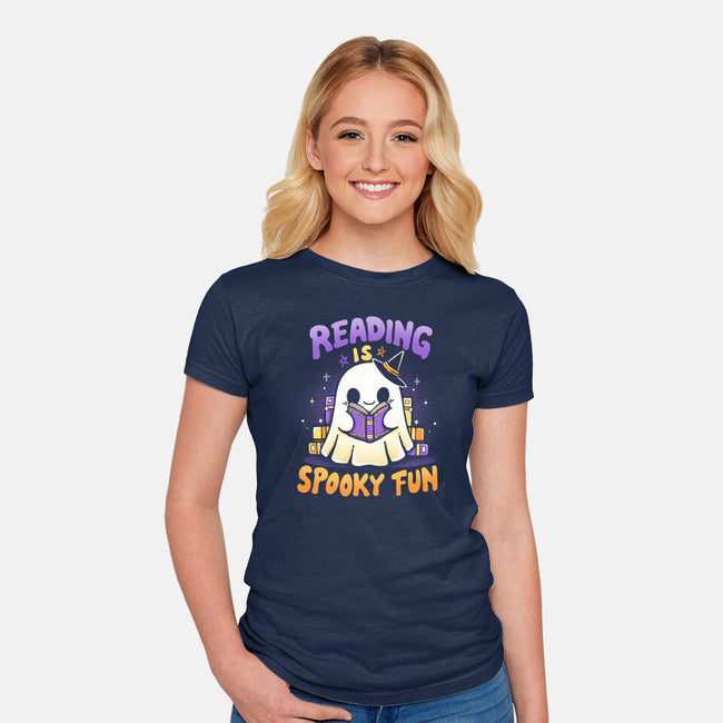 Reading Is Spooky Fun-Womens-Fitted-Tee-Vallina84