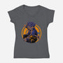 Fighter From Future-Womens-V-Neck-Tee-rmatix