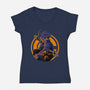 Fighter From Future-Womens-V-Neck-Tee-rmatix