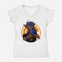 Fighter From Future-Womens-V-Neck-Tee-rmatix