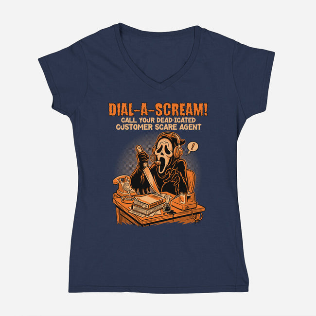 Dial A Scream-Womens-V-Neck-Tee-P1yu5h