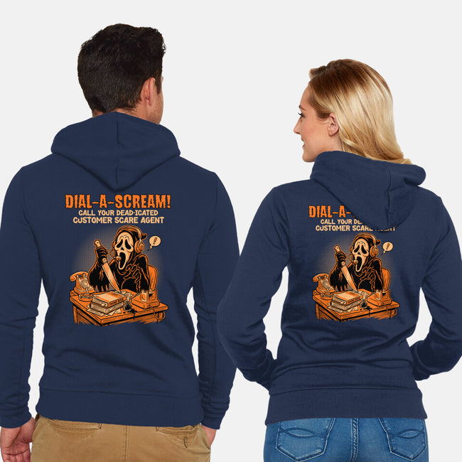 Dial A Scream-Unisex-Zip-Up-Sweatshirt-P1yu5h