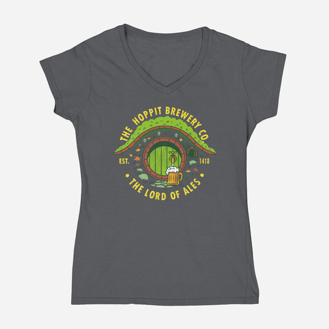 The Hoppit Brewery Co-Womens-V-Neck-Tee-erion_designs