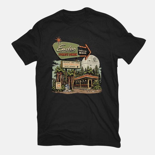 Endor Forest Diner-Womens-Fitted-Tee-sebasebi