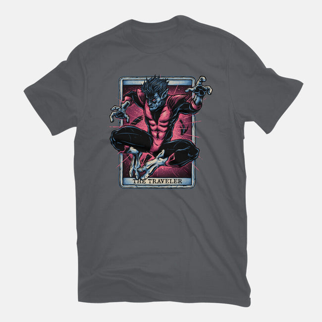 The Traveler In The Void-Womens-Fitted-Tee-glitchygorilla