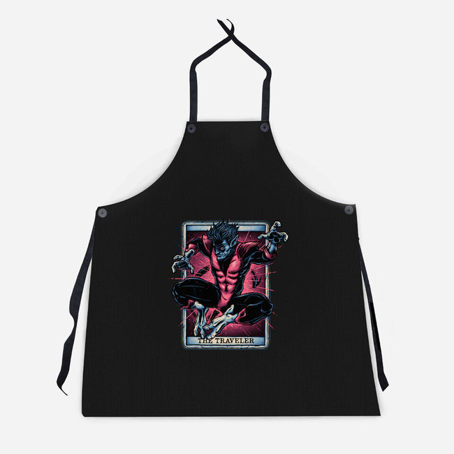 The Traveler In The Void-Unisex-Kitchen-Apron-glitchygorilla