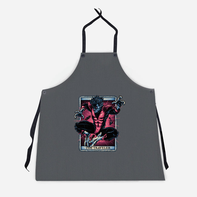 The Traveler In The Void-Unisex-Kitchen-Apron-glitchygorilla