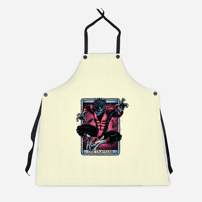 The Traveler In The Void-Unisex-Kitchen-Apron-glitchygorilla