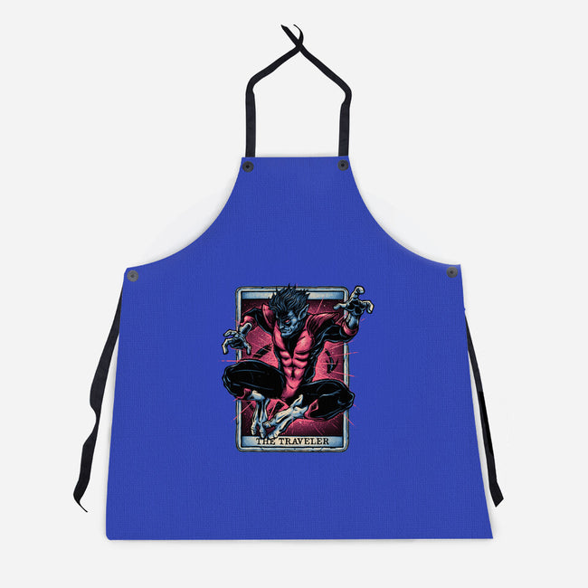 The Traveler In The Void-Unisex-Kitchen-Apron-glitchygorilla