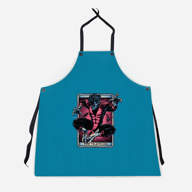 The Traveler In The Void-Unisex-Kitchen-Apron-glitchygorilla
