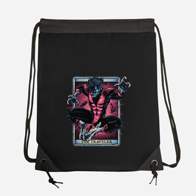 The Traveler In The Void-None-Drawstring-Bag-glitchygorilla