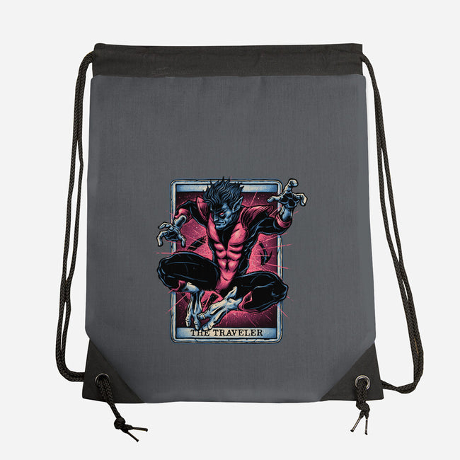 The Traveler In The Void-None-Drawstring-Bag-glitchygorilla