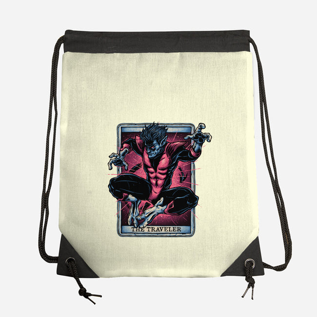 The Traveler In The Void-None-Drawstring-Bag-glitchygorilla