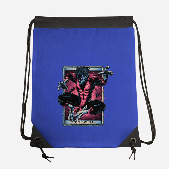 The Traveler In The Void-None-Drawstring-Bag-glitchygorilla