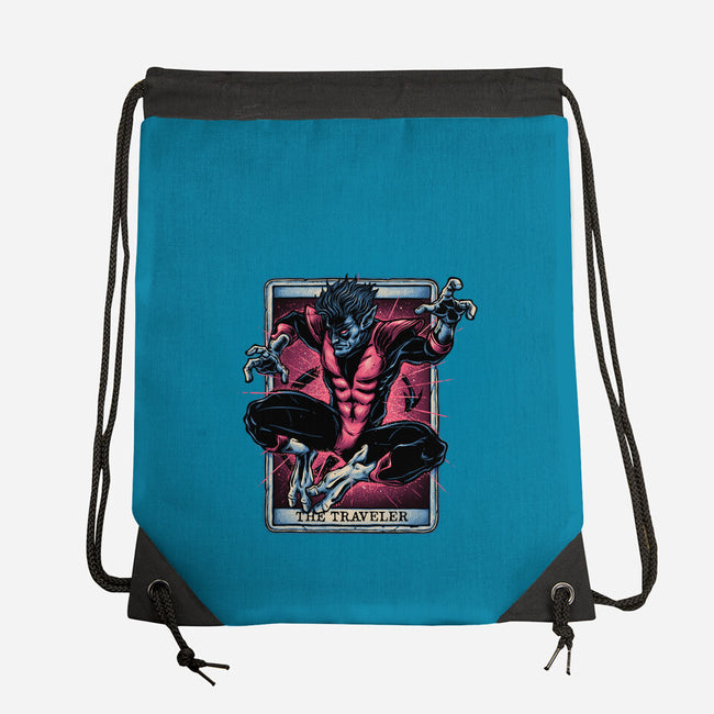 The Traveler In The Void-None-Drawstring-Bag-glitchygorilla