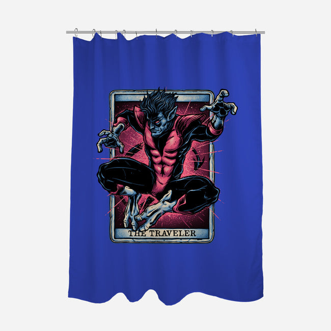 The Traveler In The Void-None-Polyester-Shower Curtain-glitchygorilla