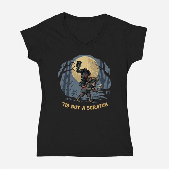 Headless Horseman Knight-Womens-V-Neck-Tee-erion_designs