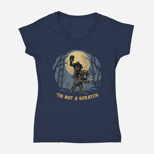 Headless Horseman Knight-Womens-V-Neck-Tee-erion_designs
