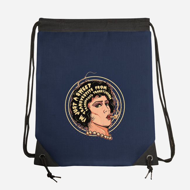 I'm Just A Sweet Transvestite-None-Drawstring-Bag-Green Devil