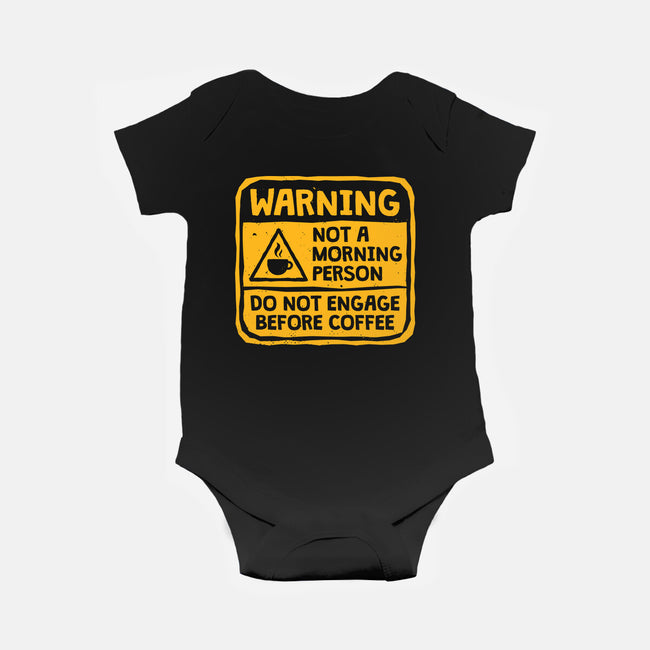 Do Not Engage Before Coffee-Baby-Basic-Onesie-teesgeex