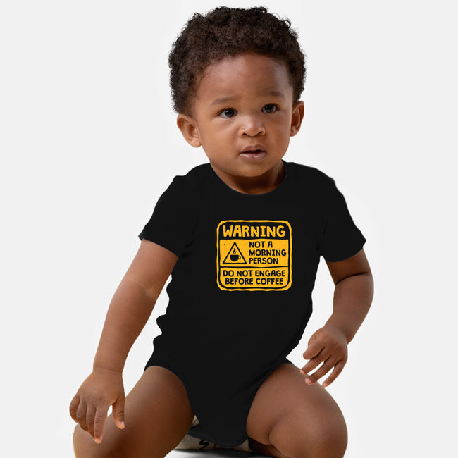 Do Not Engage Before Coffee-Baby-Basic-Onesie-teesgeex