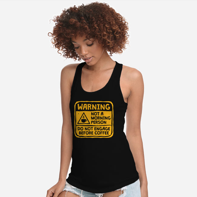 Do Not Engage Before Coffee-Womens-Racerback-Tank-teesgeex