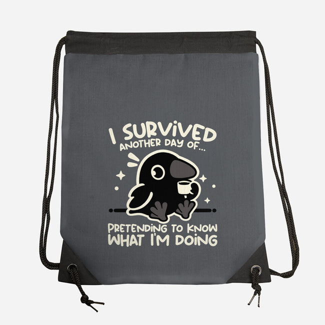 Pretending To Know What I'm Doing-None-Drawstring-Bag-NemiMakeit