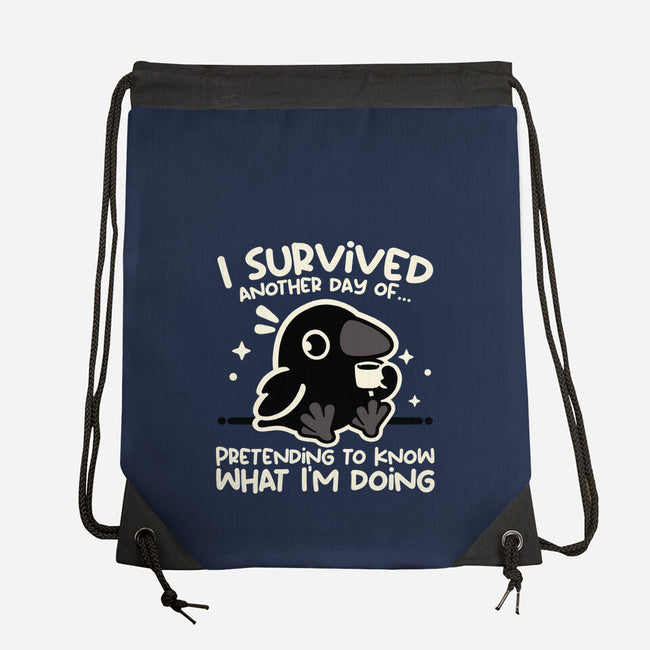 Pretending To Know What I'm Doing-None-Drawstring-Bag-NemiMakeit