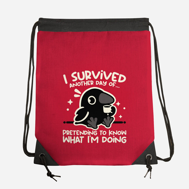 Pretending To Know What I'm Doing-None-Drawstring-Bag-NemiMakeit