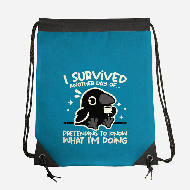 Pretending To Know What I'm Doing-None-Drawstring-Bag-NemiMakeit