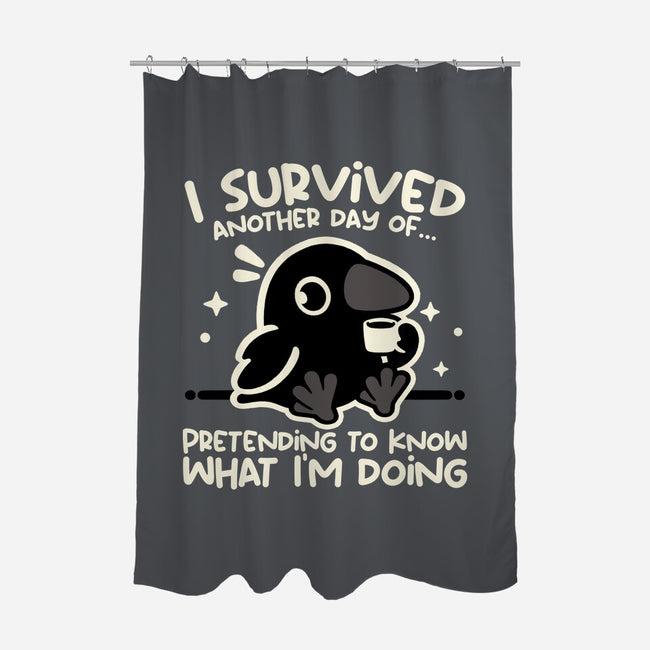 Pretending To Know What I'm Doing-None-Polyester-Shower Curtain-NemiMakeit
