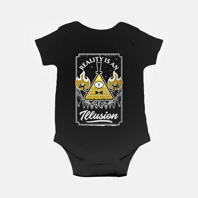 Cartoon Triangle Reality Illusion-Baby-Basic-Onesie-Studio Mootant
