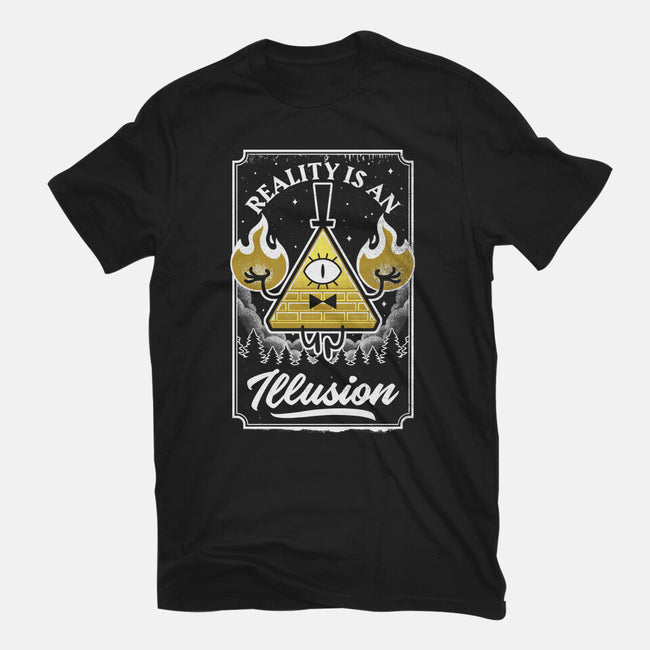 Cartoon Triangle Reality Illusion-Womens-Basic-Tee-Studio Mootant