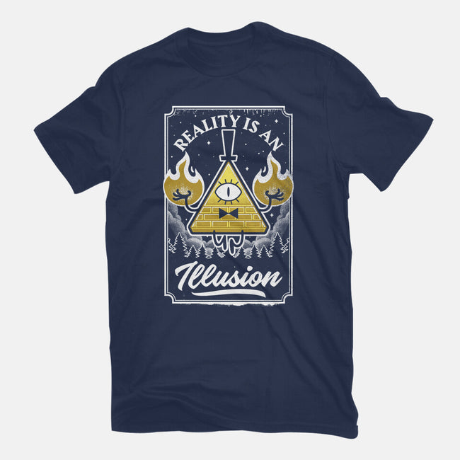 Cartoon Triangle Reality Illusion-Womens-Basic-Tee-Studio Mootant