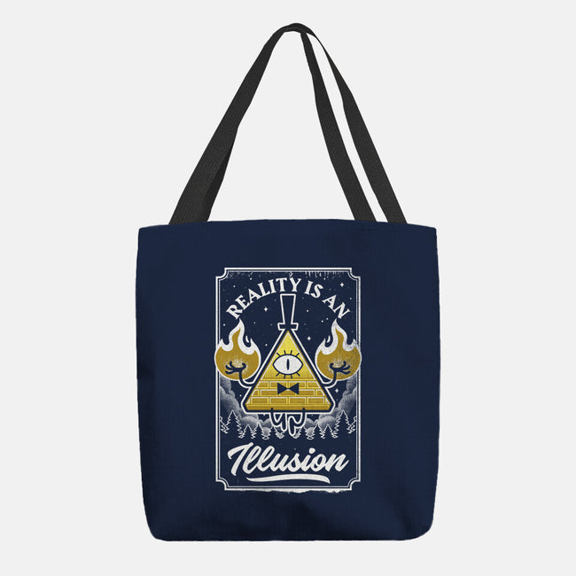 Cartoon Triangle Reality Illusion-None-Basic Tote-Bag-Studio Mootant