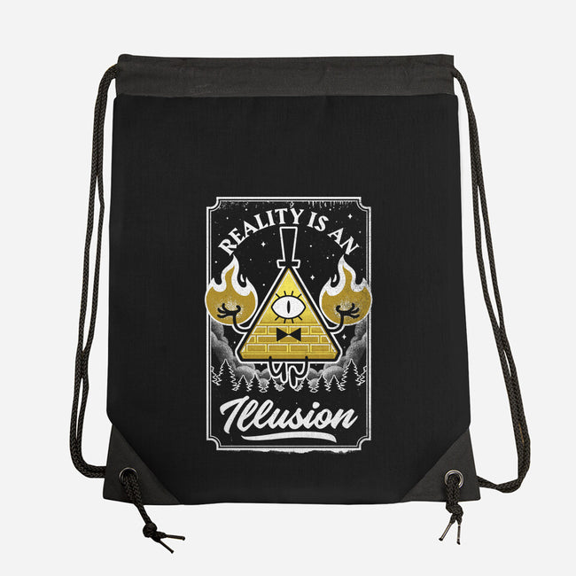 Cartoon Triangle Reality Illusion-None-Drawstring-Bag-Studio Mootant