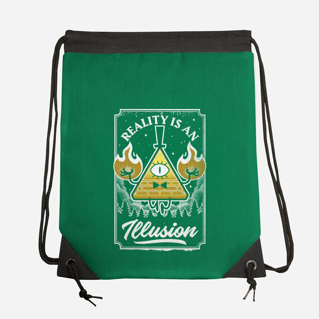 Cartoon Triangle Reality Illusion-None-Drawstring-Bag-Studio Mootant