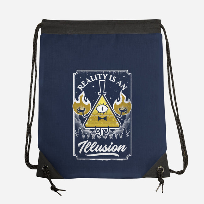 Cartoon Triangle Reality Illusion-None-Drawstring-Bag-Studio Mootant