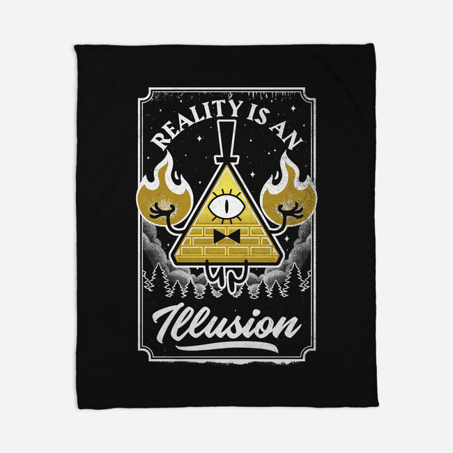 Cartoon Triangle Reality Illusion-None-Fleece-Blanket-Studio Mootant