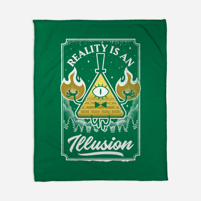 Cartoon Triangle Reality Illusion-None-Fleece-Blanket-Studio Mootant