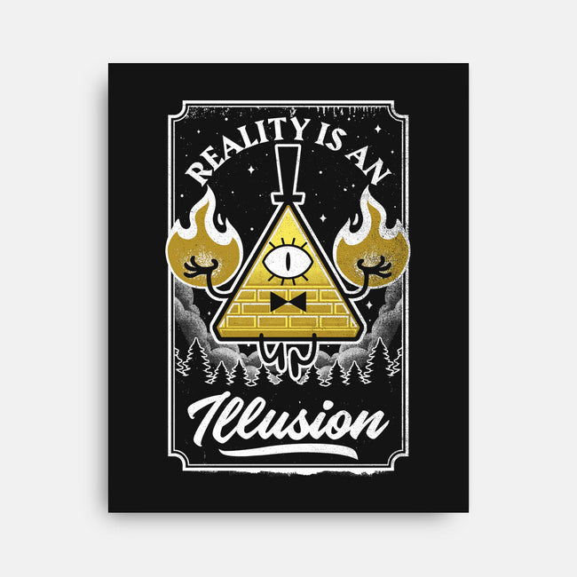 Cartoon Triangle Reality Illusion-None-Stretched-Canvas-Studio Mootant